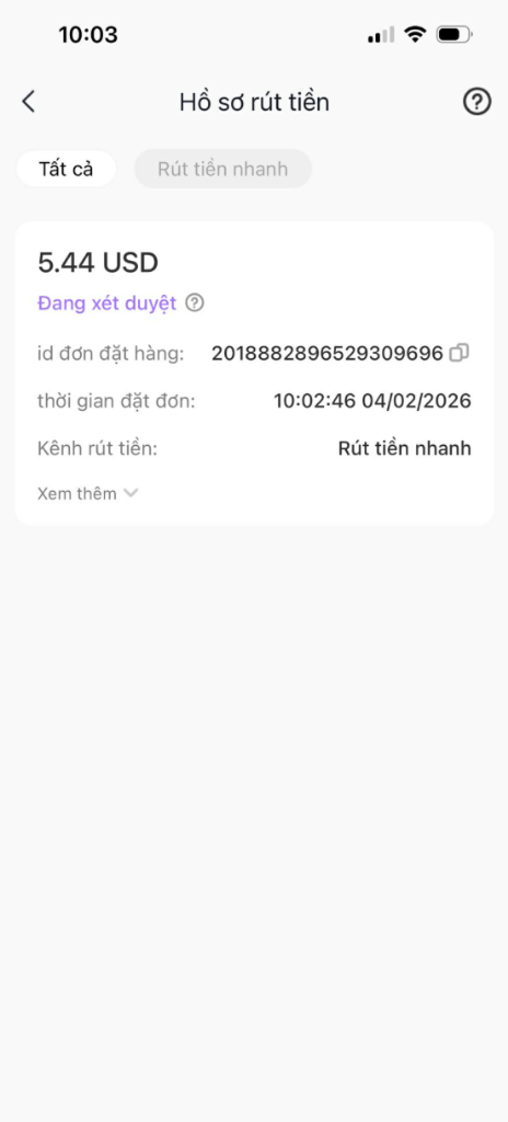 Trạng thái chờ xét duyệt